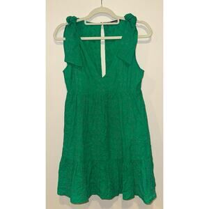 Zara Green Eyelet Embroidery Mini Dress - size XS